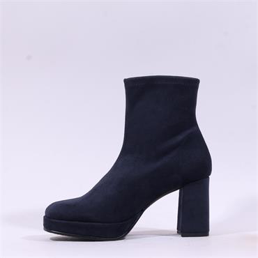Miss Elastic Hilary Platform Ankle Boot - Navy Suede